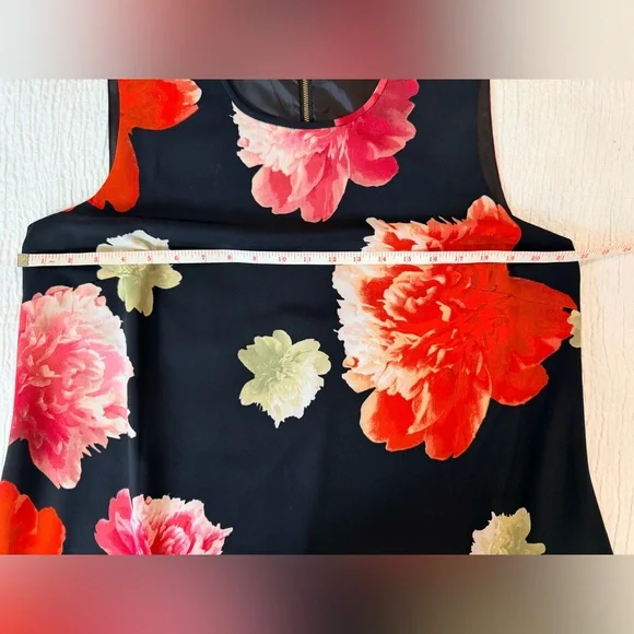Calvin Klein Black Dress with Bold Floral Design - Picture 9 of 9